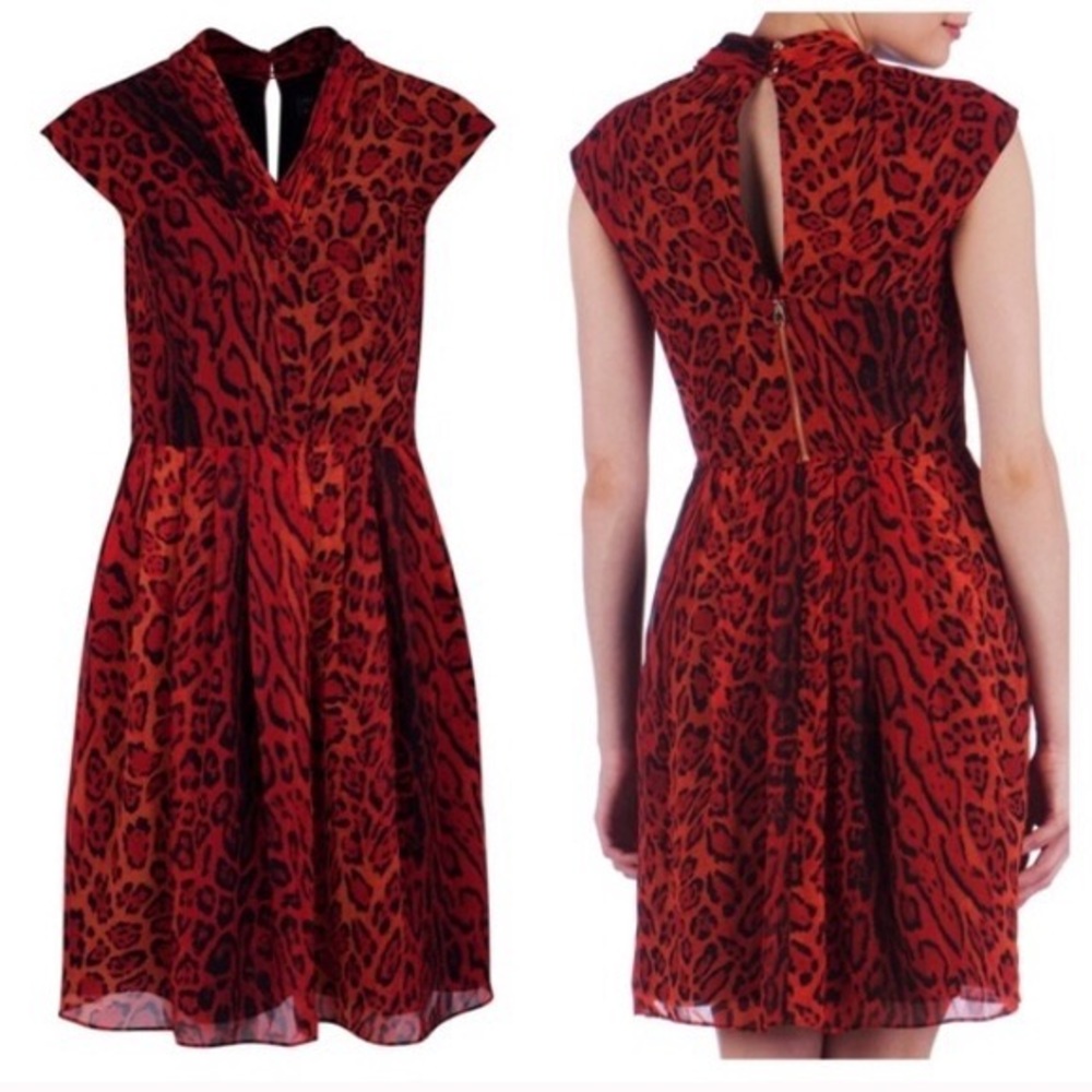 COPY - Red leopard print Ted Baker Dress